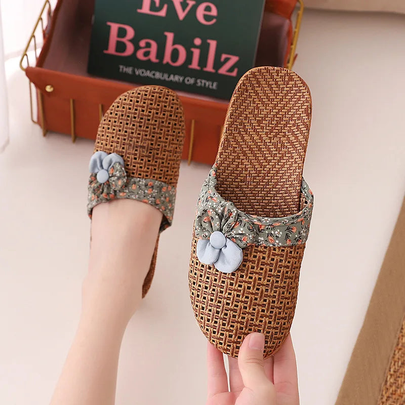 Chaussons d'été en lin avec semelle en bambou