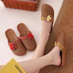 Chaussons d'été en lin avec semelle en bambou