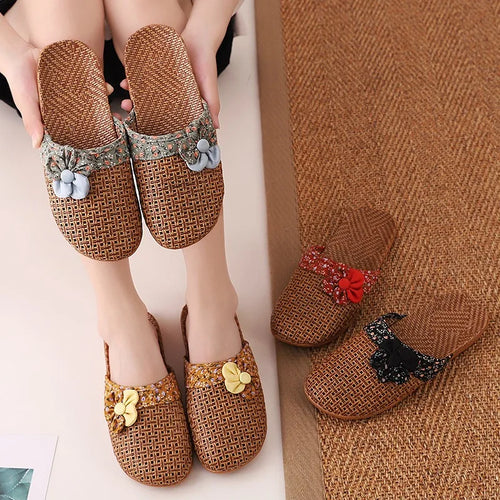 Chaussons d'été en lin avec semelle en bambou