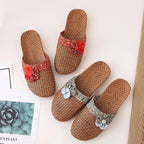 Chaussons d'été en lin avec semelle en bambou