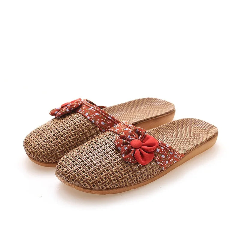 Chaussons d'été en lin avec semelle en bambou