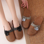 Chaussons d'été en lin avec semelle en bambou