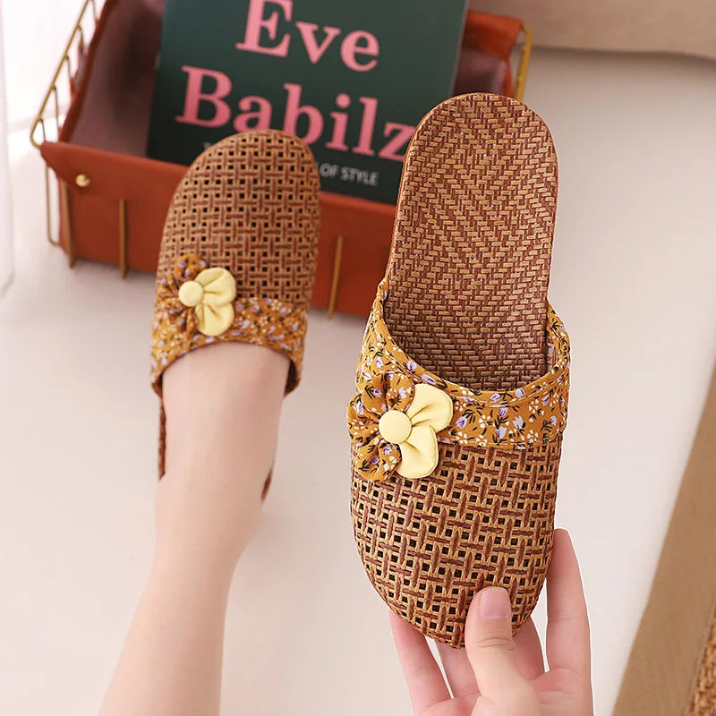 Chaussons d'été en lin avec semelle en bambou