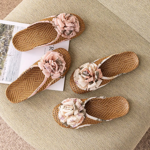 Chaussons d'intérieur en rotin